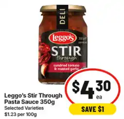 IGA Leggos Stir Through Pasta Sauce offer