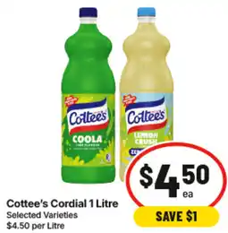 IGA Cottees Cordial offer