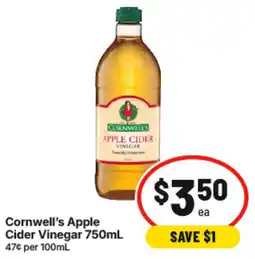 IGA Cornwells apple cider vinegar offer