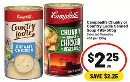 IGA Campbells Chunky or Country Ladle Canned Soup offer