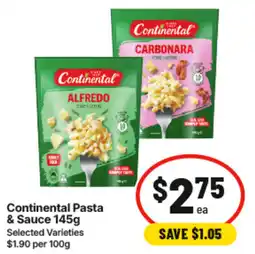 IGA Continental Pasta & Sauce offer