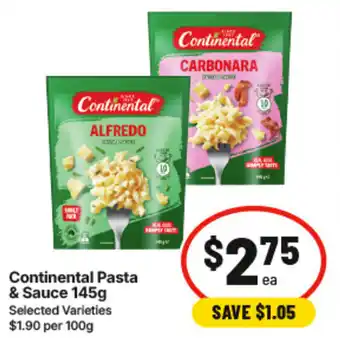 IGA Continental Pasta & Sauce offer