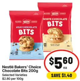 IGA Nestlé Bakers Choice Chocolate Bits offer