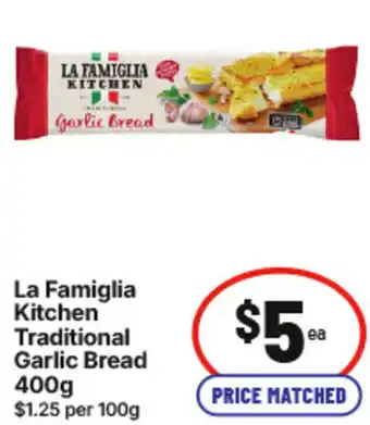 IGA La Famiglia Kitchen Traditional Garlic Bread offer
