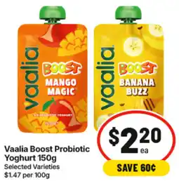 IGA Vaalia Boost Probiotic Yoghurt offer