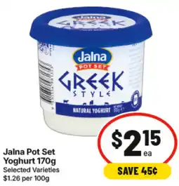 IGA Jalna Pot Set Yoghurt offer