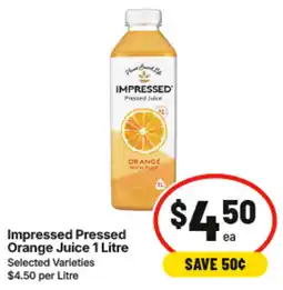 IGA Impressed Pressed Orange Juice offer