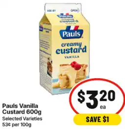 IGA Pauls Vanilla Custard offer