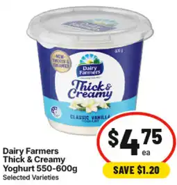 IGA Dairy Farmers Thick & Creamy Yoghurt offer