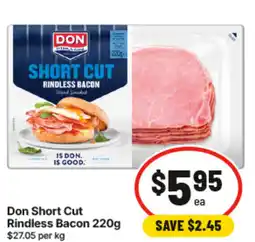 IGA Don Short Cut Rindless Bacon offer