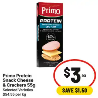 IGA Primo Protein Snack Cheese & Crackers offer
