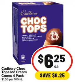 IGA Cadbury Choc Tops Ice Cream Cones offer