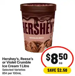 IGA Hersheys Reeses or Violet Crumble Ice Cream offer