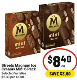IGA Streets Magnum Ice Creams Mini offer