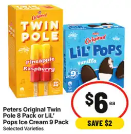IGA Peters Original Twin Pole or LiL Pops Ice Cream offer