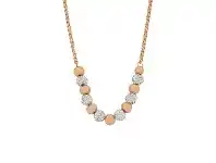 Bevilles Jewellery Stainless Steel Rose 6mm Plain Ball And Pave Ball Necklace offer