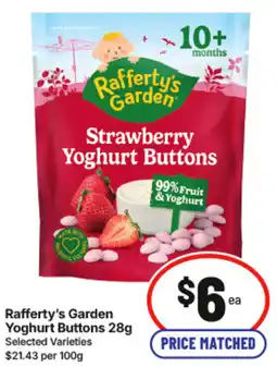 IGA Raffertys Garden Yoghurt Buttons offer