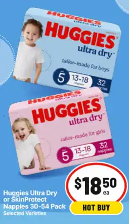IGA Huggies Ultra Dry or SkinProtect Nappies offer