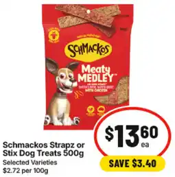 IGA Schmackos Strapz or Stix Dog Treats offer