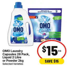 IGA Omo laundry capsules liquid or powder offer