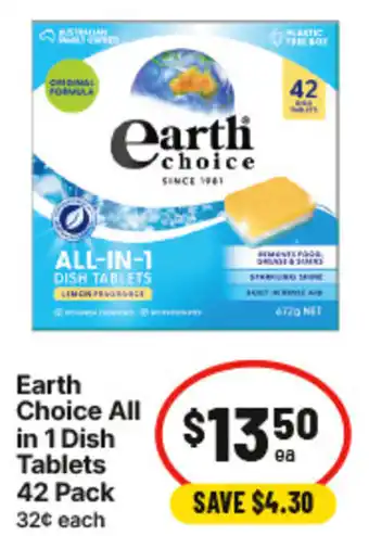 IGA Earth Choice All in 1 Dish Tablets offer