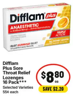 IGA Difflam Plus Sore Throat Relief Lozenges offer