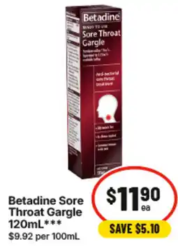 IGA Betadine sore throat gargle offer