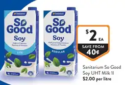 Foodworks Sanitarium so good soy uht milk offer