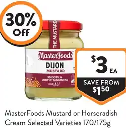 Foodworks MasterFoods Mustard or Horseradish Cream offer