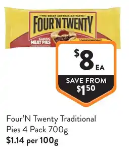 Foodworks Four N Twenty Traditional Pies offer