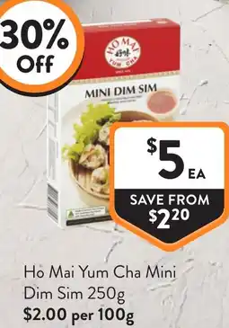 Foodworks Ho Mai Yum Cha Mini Dim Sim offer