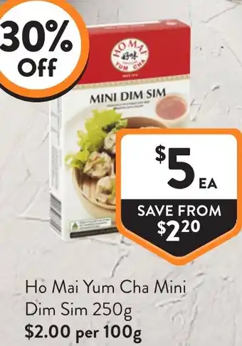 Foodworks Ho Mai Yum Cha Mini Dim Sim offer