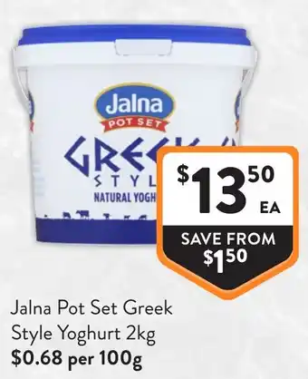 Foodworks Jalna Pot Set Greek Style Yoghurt offer