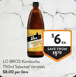 Foodworks LO BROS Kombucha Selected Varieties offer