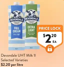 Foodworks Devondale uht milk offer
