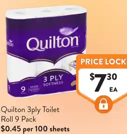 Foodworks Quilton 3ply Toilet Roll offer