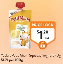 Foodworks Yoplait Petit Miam Squeezy Yoghurt offer