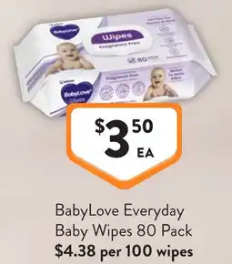 Foodworks BabyLove Everyday Baby Wipes offer