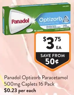 Foodworks Panadol Optizorb Paracetamol Caplets offer