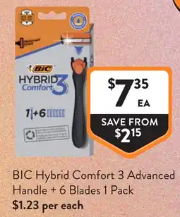Foodworks Bic hybrid comfort 3 advanced handle 6 blades offer