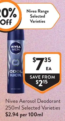 Foodworks Nivea Aerosol Deodorant offer