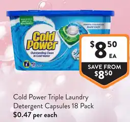 Foodworks Cold Power Triple Laundry Detergent Capsules offer