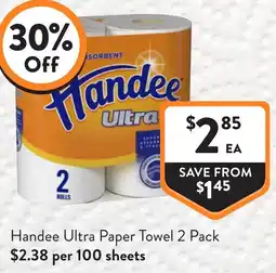 Foodworks Handee Ultra Paper Towel offer