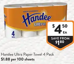 Foodworks Handee Ultra Paper Towel offer