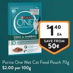 Foodworks Purina One Wet Cat Food Pouch offer