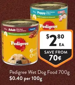 Foodworks Pedigree Wet Dog Food offer