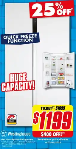 The Good Guys Side By Side Refrigerator offer