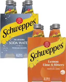 Coles Schweppes Soft Drink, Mixers or Mineral Water 4x300mL offer