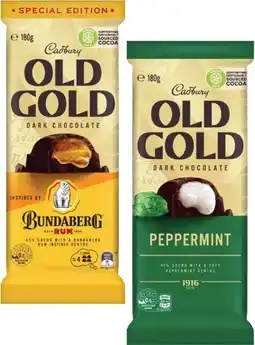 Coles Cadbury Old Gold Block Chocolate-180g offer