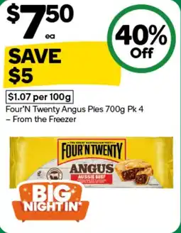 Woolworths Four N Twenty Angus Pies offer
